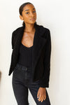 mode, fuzzy jacket w lapel
