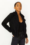 mode, fuzzy jacket w lapel