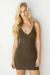 mode, come on over v neck rib dress