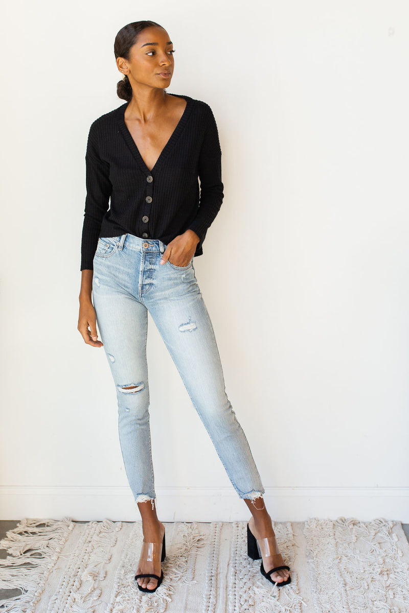 mode, cropped waffle cardi