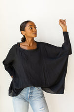 mode, smocked sleeve blouse