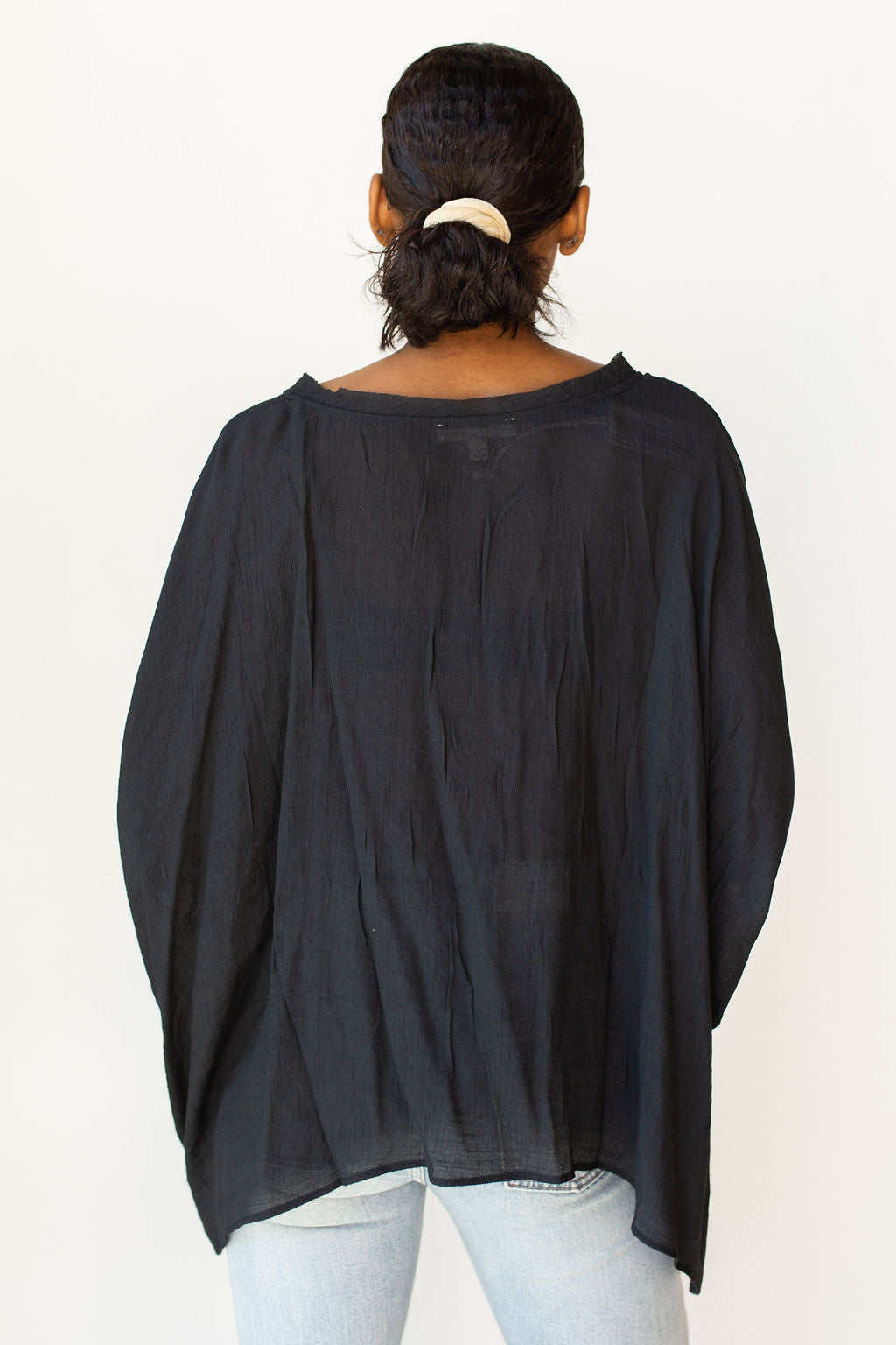 mode, smocked sleeve blouse