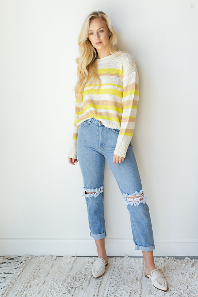mode, hint of lime sweater