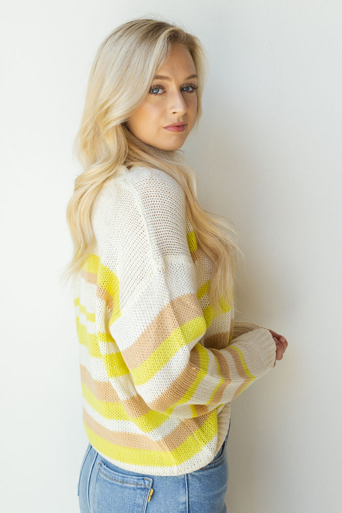 mode, hint of lime sweater