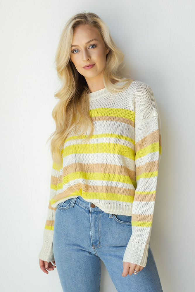 mode, hint of lime sweater