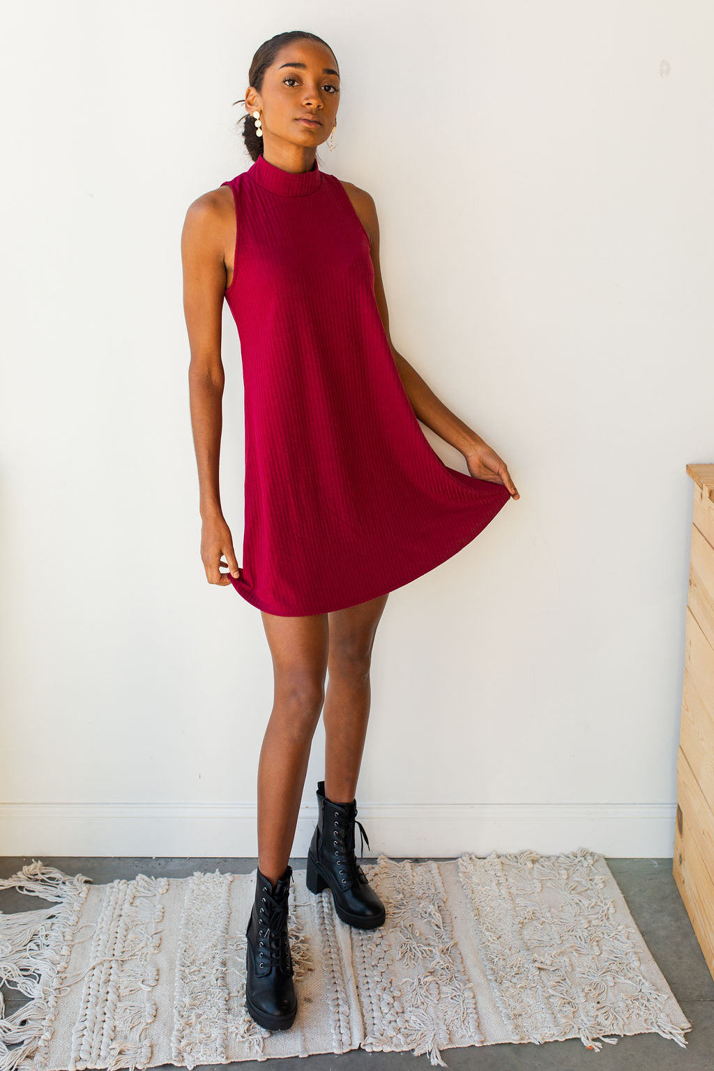 mode, Karma rib knit dress