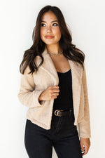 mode, fuzzy jacket w lapel