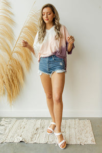 mode, tie dye oversized crop top