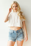mode, speckled crop hoodie