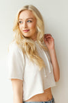 mode, speckled crop hoodie