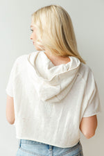mode, speckled crop hoodie