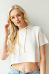 mode, speckled crop hoodie