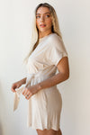 mode, tie front t shirt dress