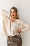 mode, tassel + scallop trim sweater