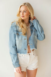 mode, weather change raw edge denim jacket