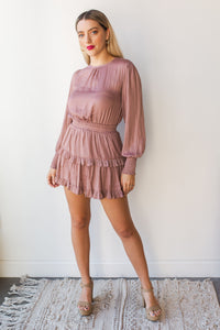 mode, ruffle detail layer dress