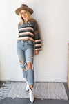 mode, stripes on stripes sweater