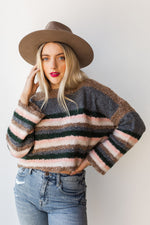 mode, stripes on stripes sweater