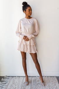 mode, ruffle detail layer dress