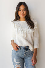 mode, winter frills sweater