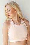 mode, knotted outline racerback sports bra