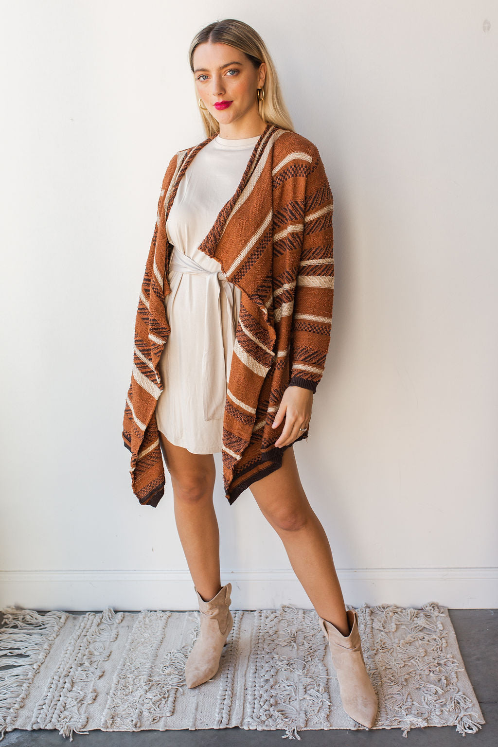 mode, tie front t shirt dress