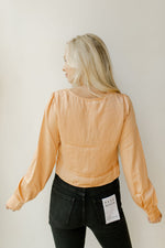 mode, long sleeve button front top