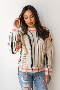 mode, free fall fringe sweater