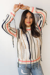 mode, free fall fringe sweater