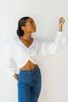 mode, front twist cropped top
