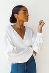 mode, front twist cropped top