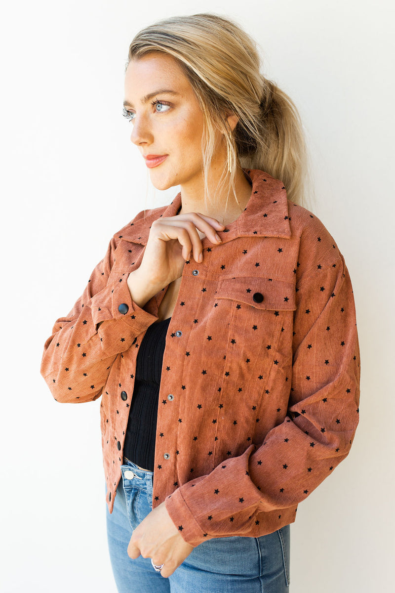 mode, star gazer cord jacket