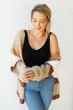 mode, fresh texture block striped cardi