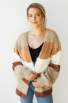 mode, fresh texture block striped cardi