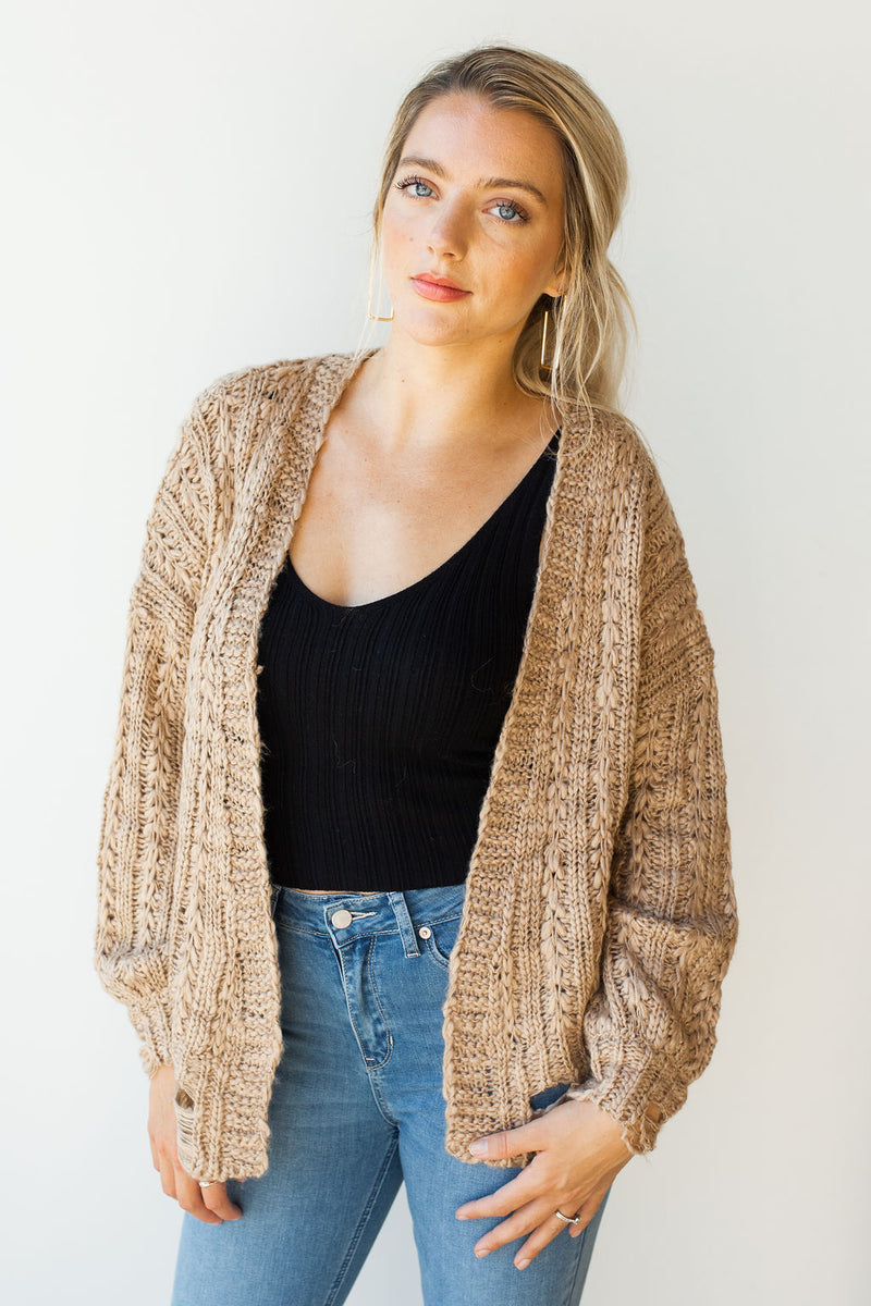 mode, one heart distressed cardi