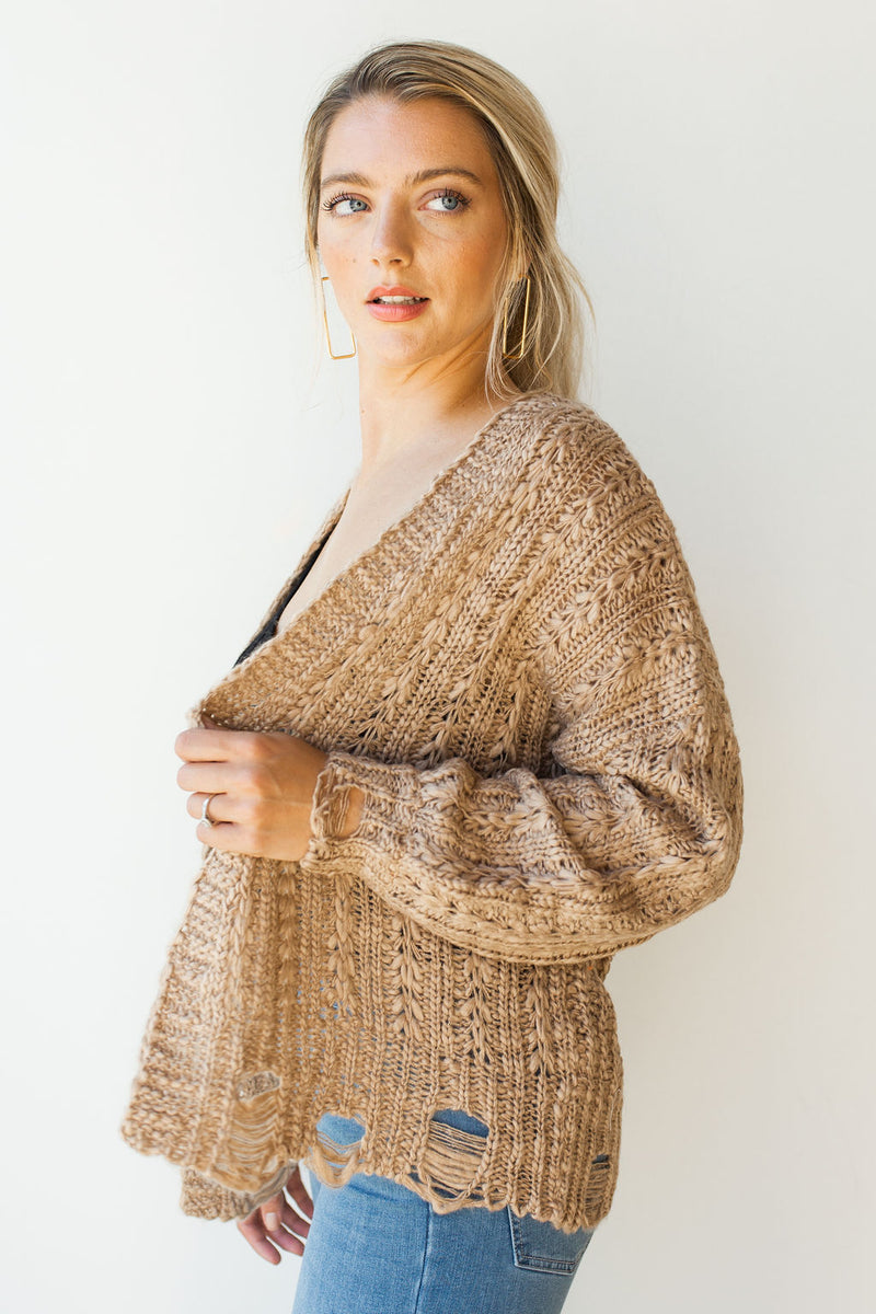 mode, one heart distressed cardi