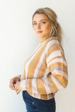 mode, neutral textures stripe sweater