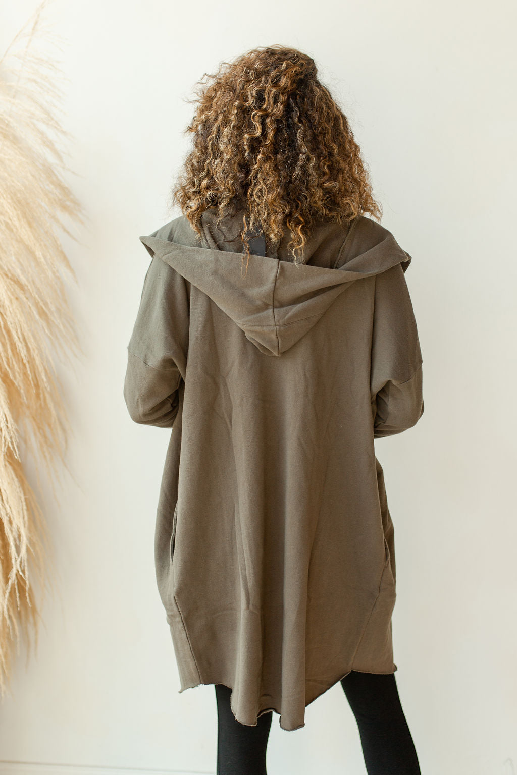 mode, longline hoodie cardigan