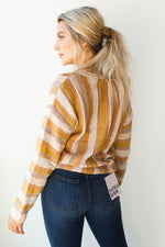 mode, neutral textures stripe sweater