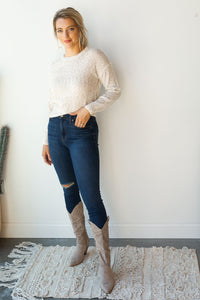 mode, morning oats sweater
