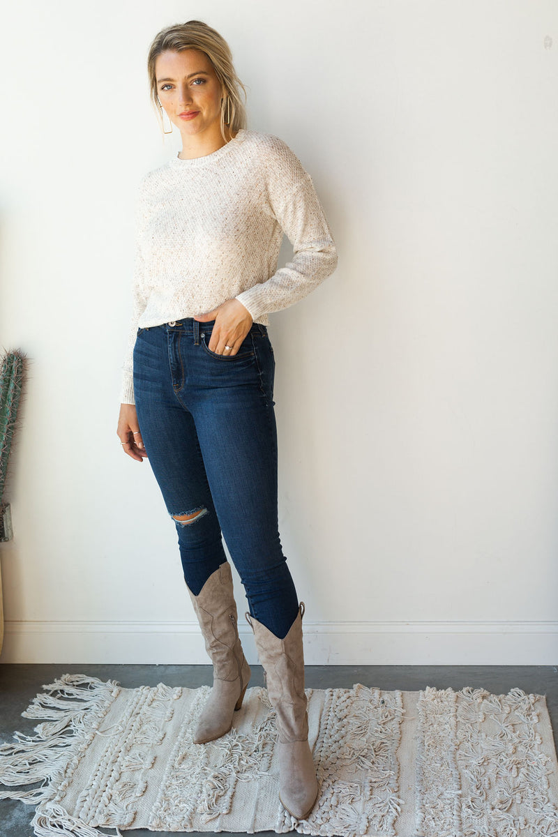 mode, morning oats sweater
