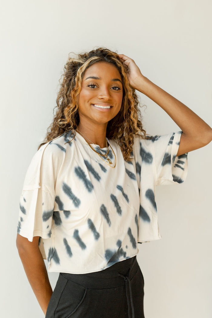 mode, rain drops tie dye tee
