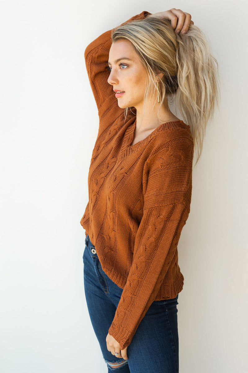 mode, Sadie loose knit v neck sweater