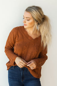 mode, Sadie loose knit v neck sweater