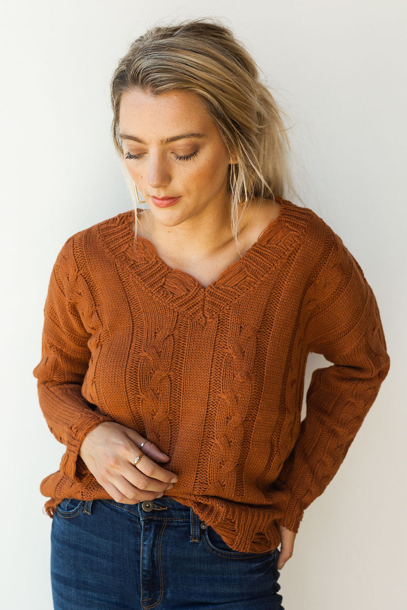 mode, Sadie loose knit v neck sweater