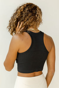 mode, ribbed all over crop tank