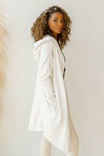 mode, longline hoodie cardigan