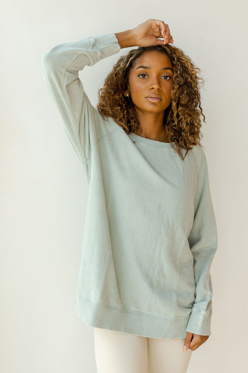 mode, essential mineral-wash raglan terry pullover