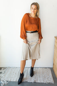 mode, honey bee satin top