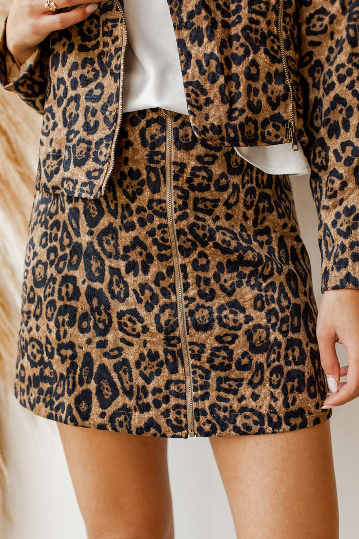 mode, into the wild zip front skirt